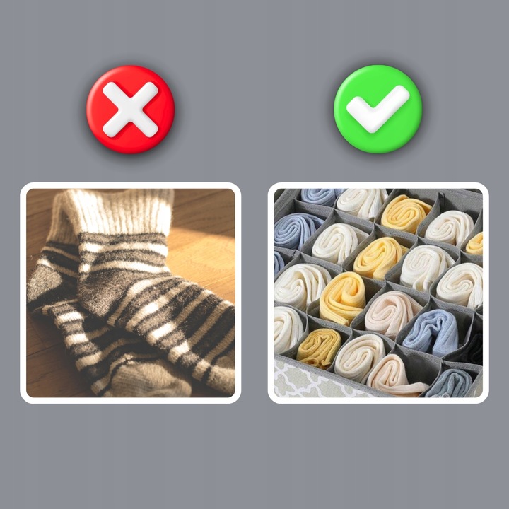 4x ORGANIZER NA BIELIZNĘ SKARPETKI UBRANIA DO SZUFLADY SZAFY ZESTAW