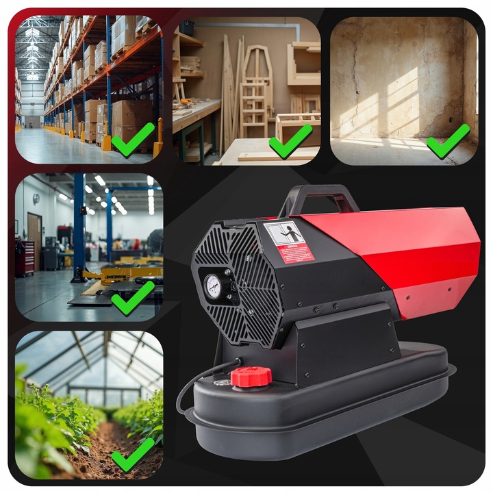 NAGRZEWNICA OLEJOWA 30 KW SPALINOWA DMUCHAWA + TERMOSTAT LCD GRZEJNIK