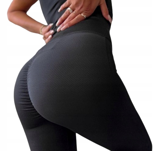 LEGGINSY PUSH UP Z MARSZCZENIEM PRĄŻEK L/XL