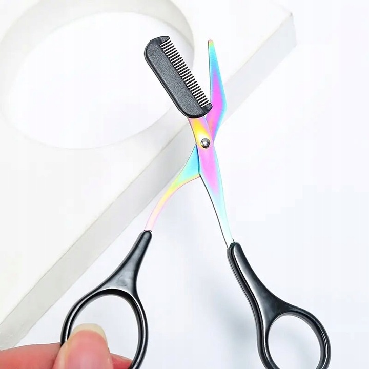 Nożyczki do przycinania brwi z grzebieniem Regulacja stylu przycinania brwi