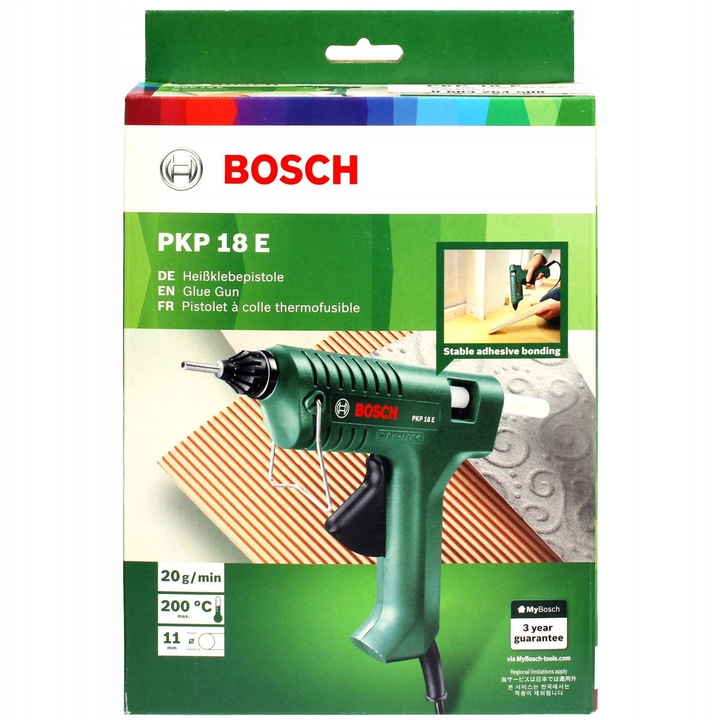 BOSCH PKP 18 E PISTOLET TERMICZNY KLEJARKA DO KLEJU NA GORĄCO + KLEJ