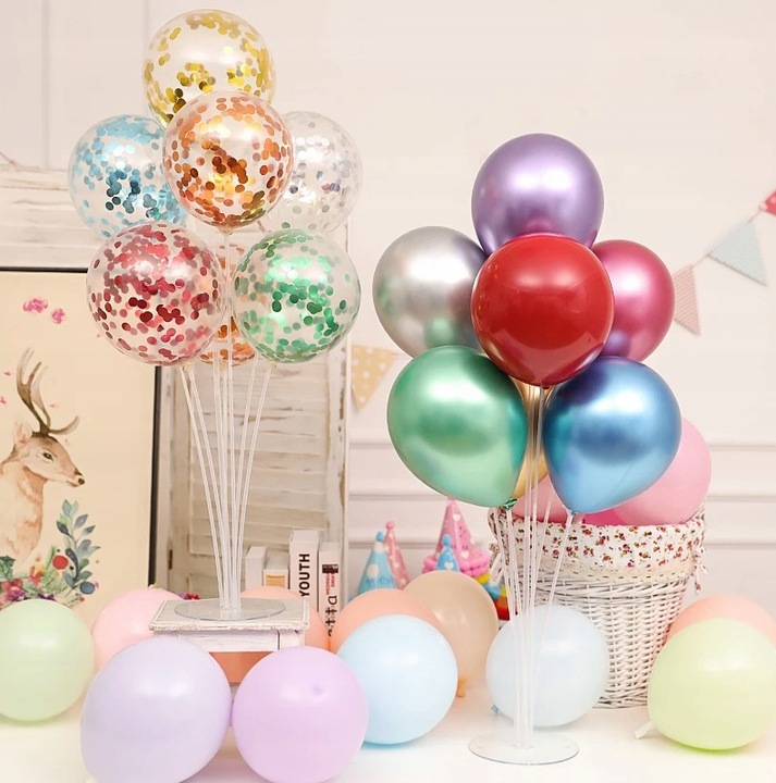 STOJAK NA BALONY STELAŻ DO BALONÓW BIAŁY ŚLUB WESELE KOMUNIA IHS 70 CM