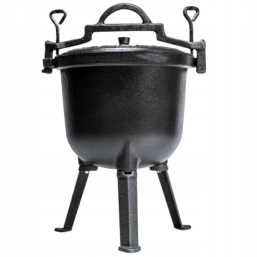 KOCIOŁEK ŻELIWNY GARNEK MYŚLIWSKI CIĘŻKI 15L + GRATIS