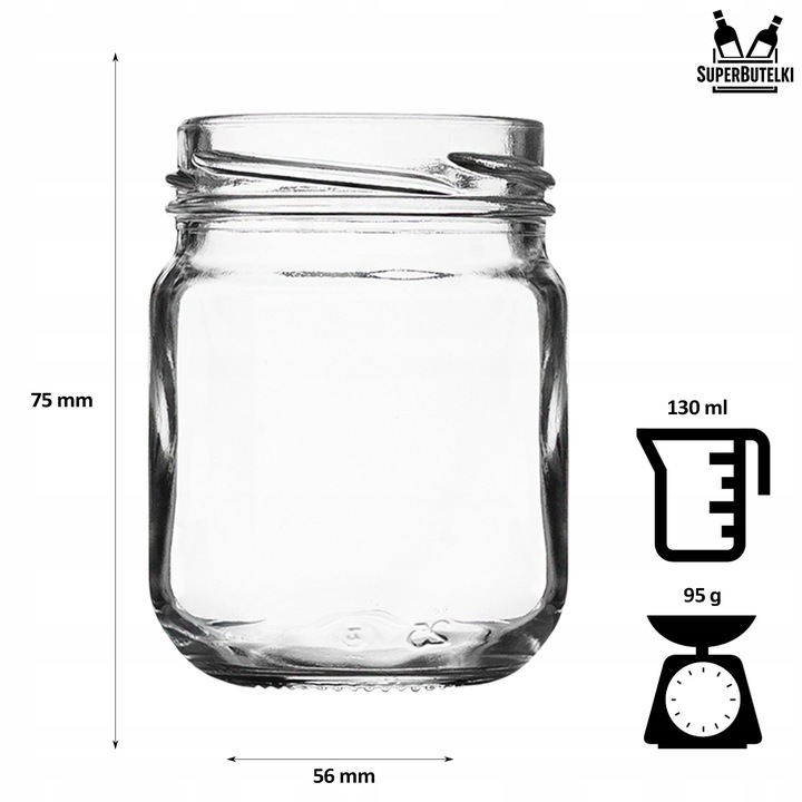 10x Słoik szklany 130 ml na MIÓD PRZETWORY DŻEM KONFITURY MUSY +