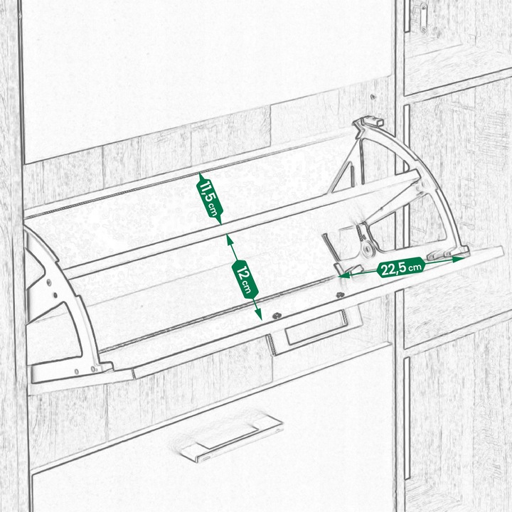 SZAFKA na buty regał 2 KOMORY OBUWIE komoda pojemna do przedpokoju