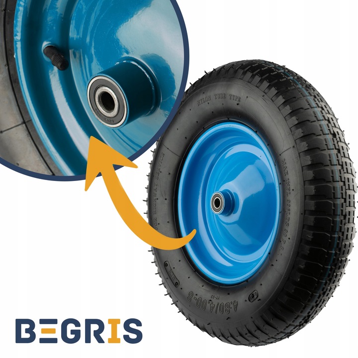 Koło do taczki 6 PR 4.00-8 z dętką BEGRIS