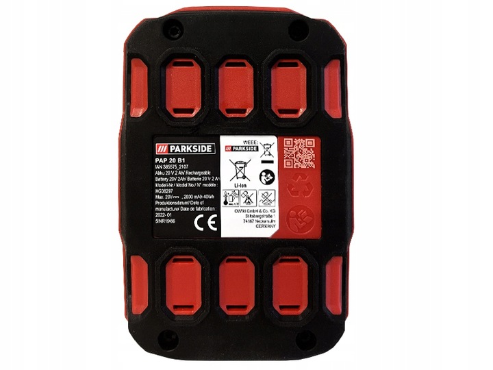 AKUMULATOR BATERIA PARKSIDE 20V 2.0Ah BATERIA PAP B1 20 V 2Ah X20V