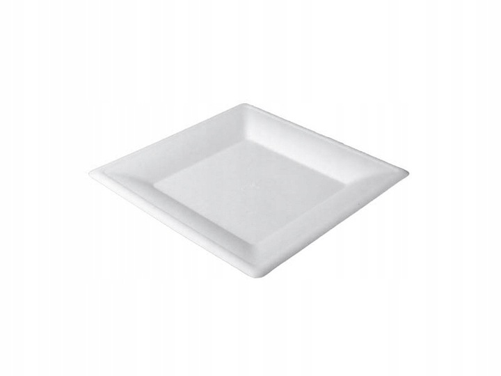 Kwadratowe talerze EKO 26×26 cm z trzciny cukrowej bio jednorazowe– 50 szt