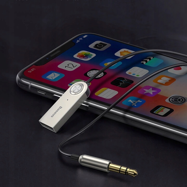 BASEUS ADAPTER ODBIORNIK AUDIO TRANSMITER BLUETOOTH DO SAMOCHODU USB