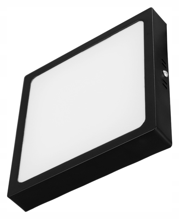 Panel Plafon Sufitowy LED Natynkowy Kwadrat Czarny 24W Nie Mruga CCD