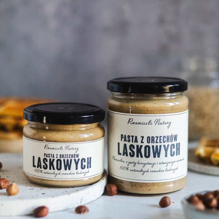 PASTA Z ORZECHÓW LASKOWYCH 100% - 300g - Rzemiosło Natury