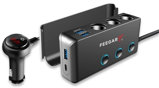 ROZDZIELACZ GNIAZDA ZAPALNICZKI FEEGAR 12-24V USB