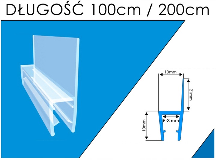 2M USZCZELKA DO KABINY PRYSZNICOWEJ KABIN SZKŁA MIĘDZYSZYBOWA 6 7 8 MM