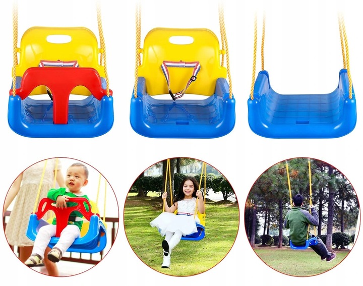 4w1 huśtawka kubełkowa modułowa dla dzieci pasy ogrodowa do pokoju 6m-7lat