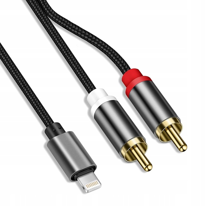KABEL do IPHONE IPAD do 2x RCA CINCH STEREO do WZMACNIACZA AUDIO PHONO HQ