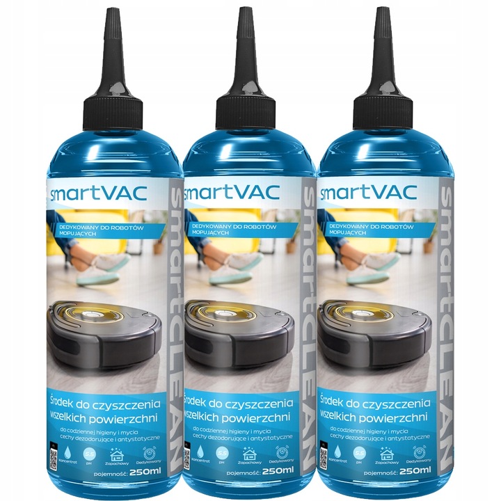 PŁYN DO ROBOTÓW MOPUJĄCYCH SPRZĄTAJĄCYCH Do Odkurzaczy Myjących 3x 250ml
