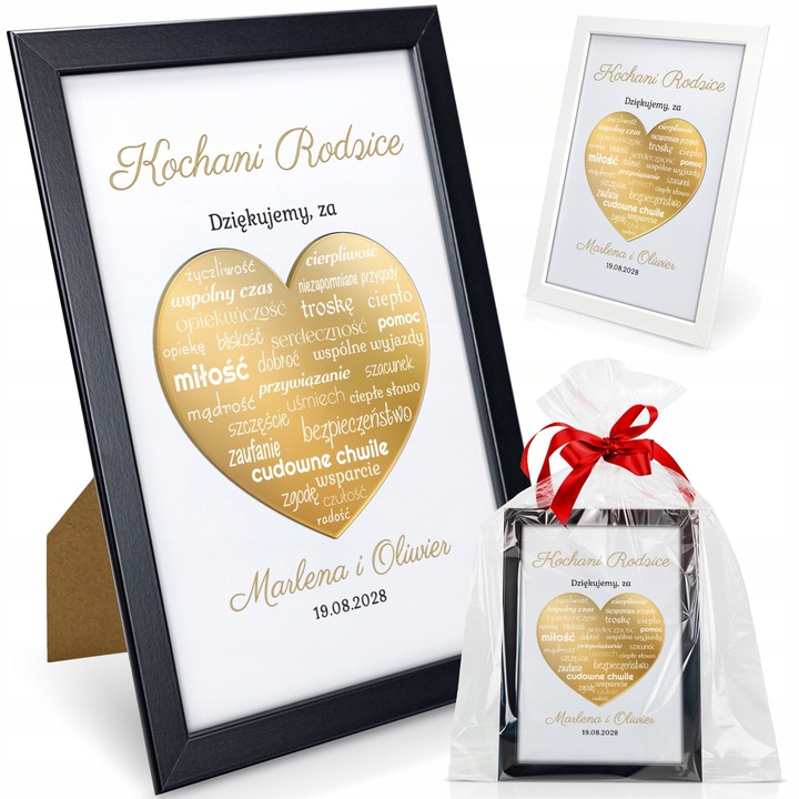 ŚLUBNE PODZIĘKOWANIA DLA RODZICÓW MAMY TATY OBRAZ RAMKA PLAKAT ŚLUB 3D