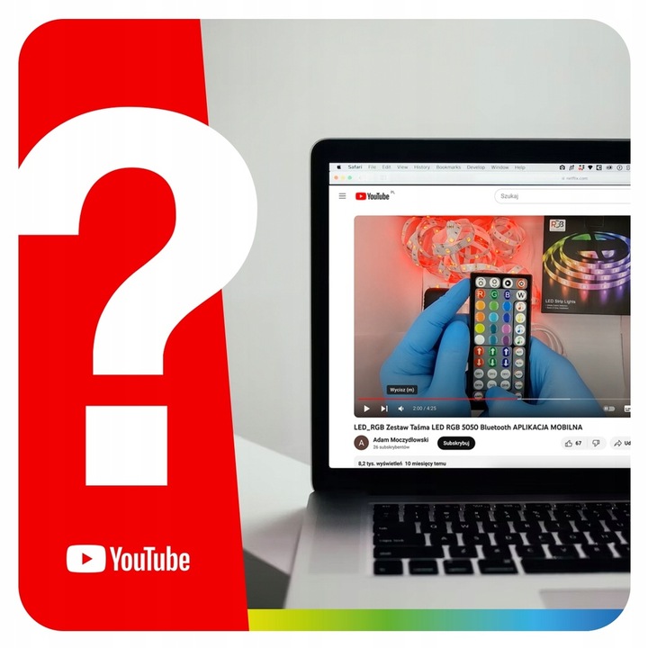 TAŚMA LED 4M RGB USB 5050 do TV Ledy PILOT APLIKACJA ZESTAW PAMIĘC KOLORU