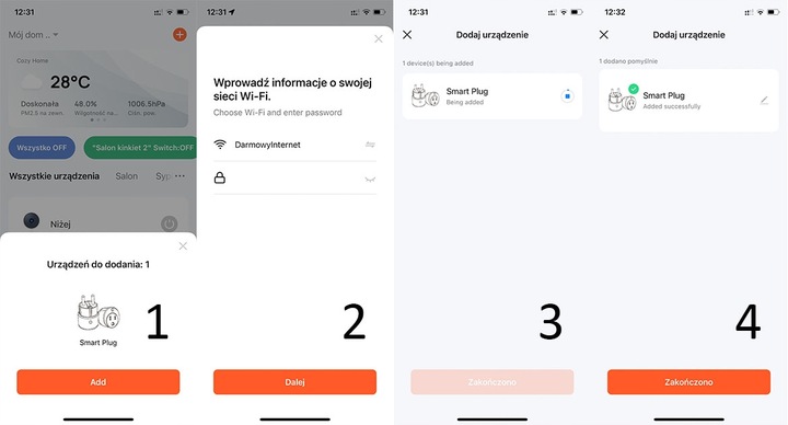 Inteligentne Gniazdko TUYA WIFI Smart 16A POMIAR