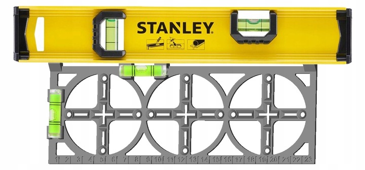 WZORNIK SZABLON DO WYMIAROWANIA OTWORÓW PUSZEK ELEKTRYCZNYCH ZESTAW