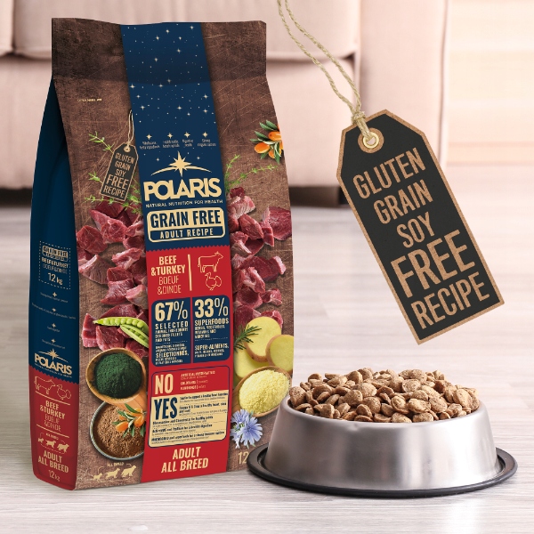 SUCHA KARMA DLA PSA POLARIS ADULT BEZ ZBÓŻ WOŁOWINA INDYK 12KG ŚWIEŻE MIĘSO