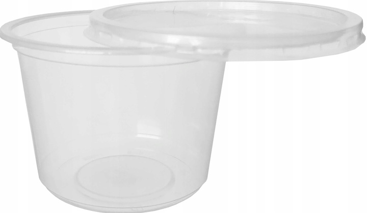 Pojemnik PP do sałatek surówek dań gorących 450ml z wieczkiem okrągły 50szt