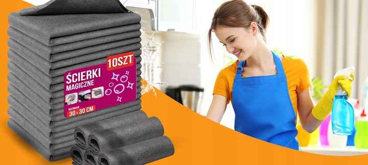 10x ŚCIERKA Z MIKROFIBRY MAGICZNA ŚCIERECZKA DO MYCIA SZYB OKIEN BEZ SMUG