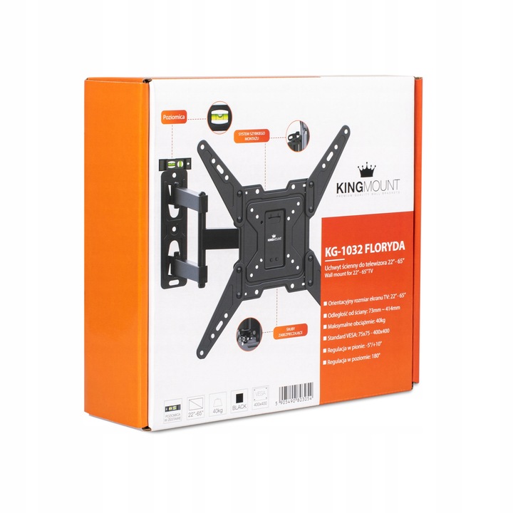 OBROTOWY UCHWYT DO TELEWIZORA TV LED LCD WIESZAK MOCNY ŚCIENNY 22-65 CALI