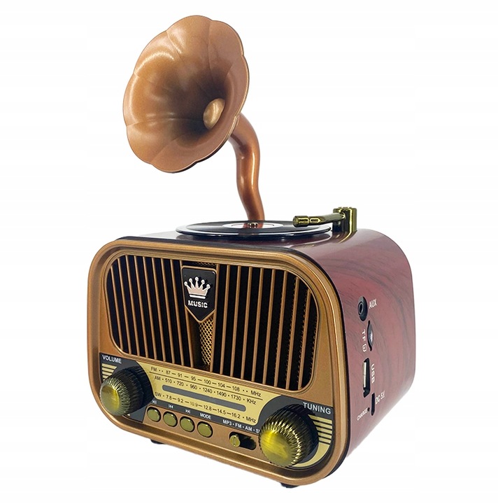 Radio Kuchenne Retro 3 pasma FM/AM/SW USB/TF Bluetooth Aku18650