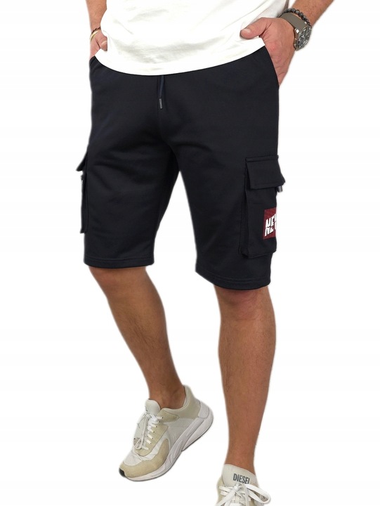 KRÓTKIE SPODENKI męskie DRESOWE bojówki z KIESZENIAMI dresy szorty - r. XL
