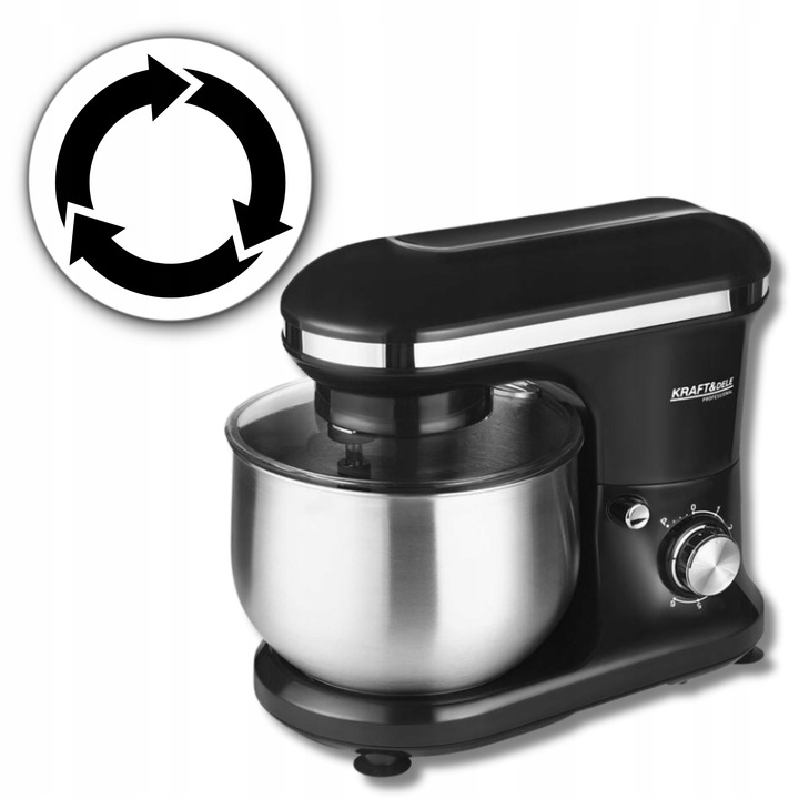 ROBOT PLANETARNY KUCHENNY MIKSER Z MISĄ WIELOFUNKCYJNY MOCNY CZARNY