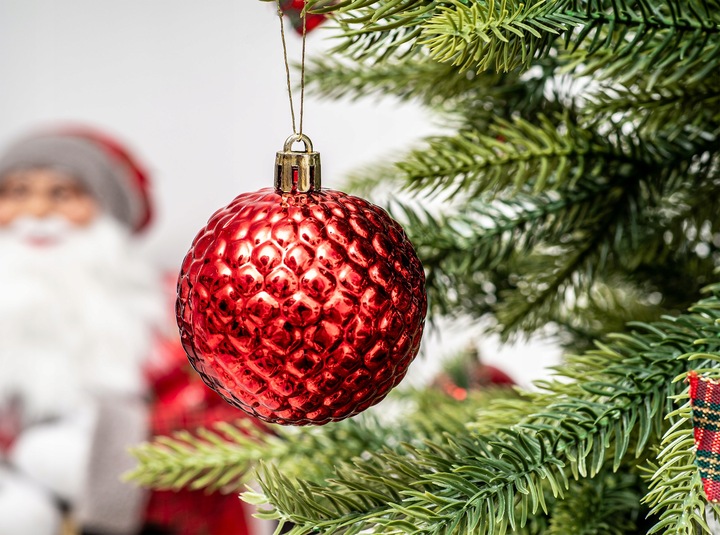 BOMBKI NIETŁUKĄCE CHOINKOWE wzory 6 cm 40 szt ZESTAW BOMBEK