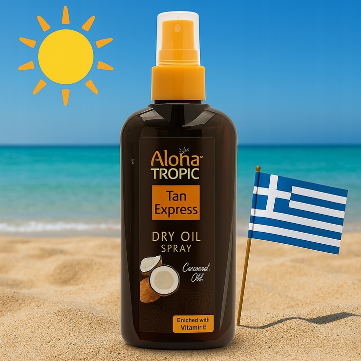Greckie opalanie Aloha Tropic Suchy olejek BOOSTER PRZYSPIESZACZ OPALANIA E