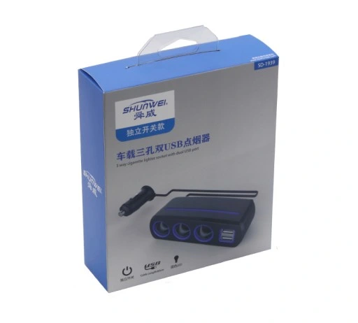 ROZGAŁĘŹNIK ZAPALNICZKI TRÓJNIK WOLTOMIERZ 2x USB