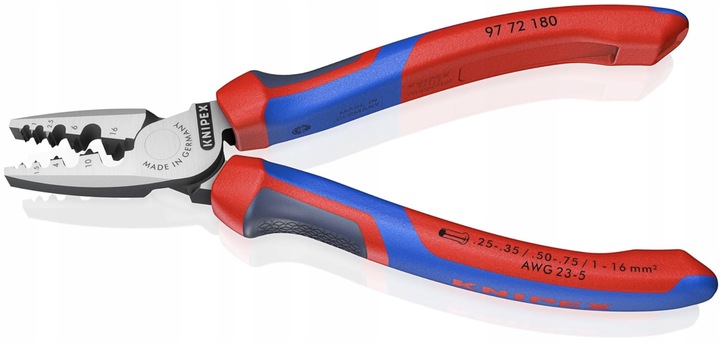 KNIPEX 97 72 180 szczypce do zaciskania tulejek 0,25-16 mm
