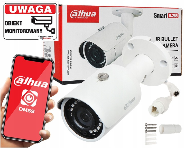 MOCNY Zestaw Monitoringu DOMU do rozbudowy 4 KAMERY IP DAHUA POE 4 MPx