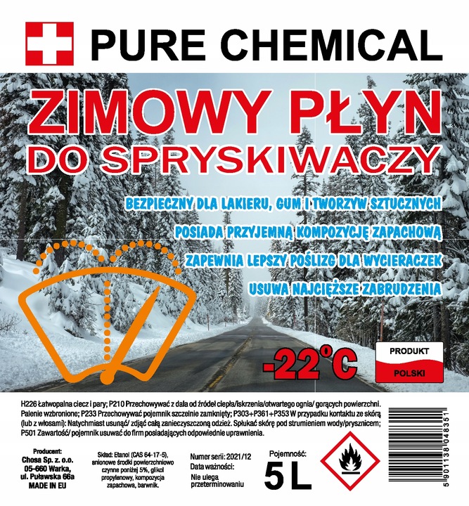 ZIMOWY PŁYN DO SPRYSKIWACZY DLA KAŻDEGO 5L -22