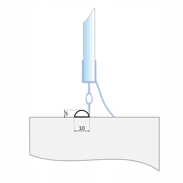 PRÓG AKRYLOWY DO KABINY PRYSZNICOWEJ LISTWA 100cm | 10x5 mm |