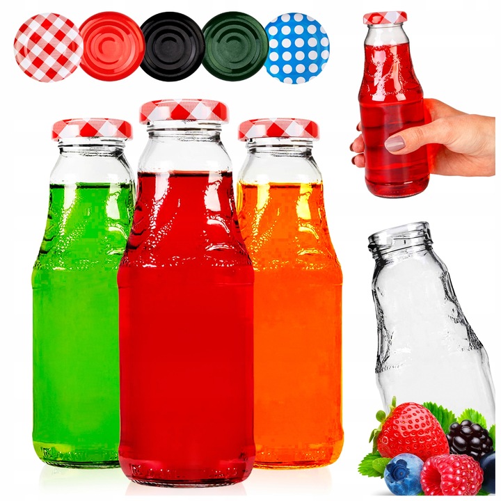 10x BUTELKA SZKLANA SOCZEK 330ml Z ZAKRĘTKĄ NA SOK BUTELKI NA SOKI + GRATIS