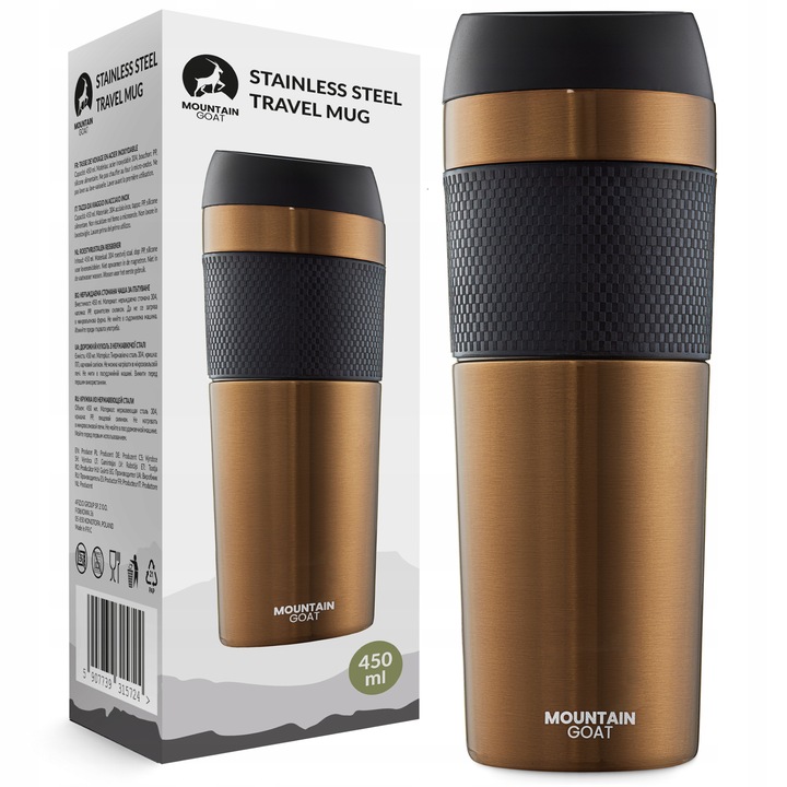 KUBEK TERMICZNY TERMOS GORĄCE NAPOJE DO 12H-24H KAWA HERBATA SZCZELNY 450ml