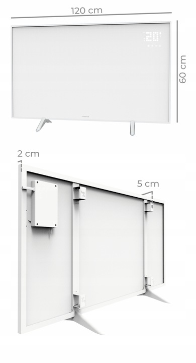 Grzejnik na podczerwień promiennik ciepła WarmUp 770W WiFi Tuya LED Pilot