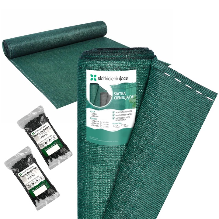 SIATKA CIENIUJĄCA 62% MATA OSŁONOWA MASKUJĄCA NA PŁOT OGRODZENIE