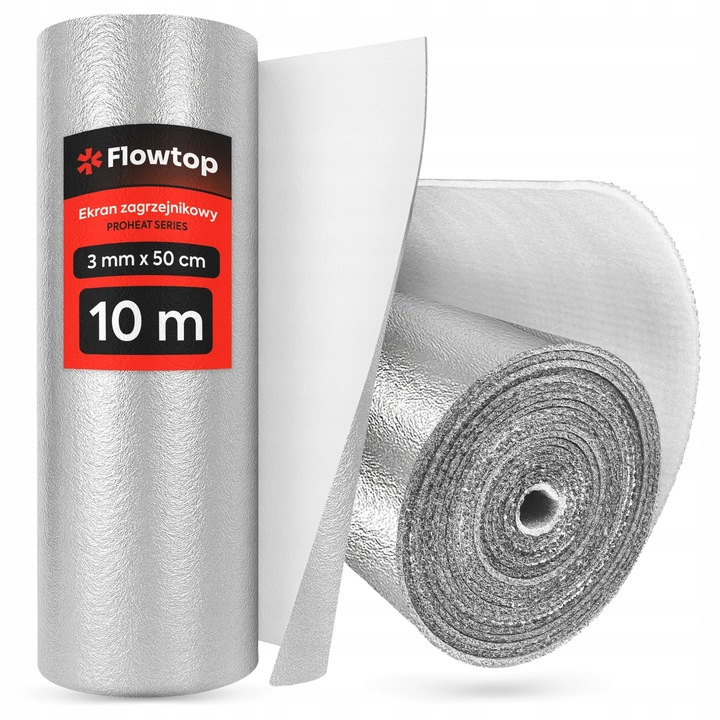 Ekran Zagrzejnikowy 10m Mata Pianka Aluminiowa Izolacyjna Odbija Ciepło Alu
