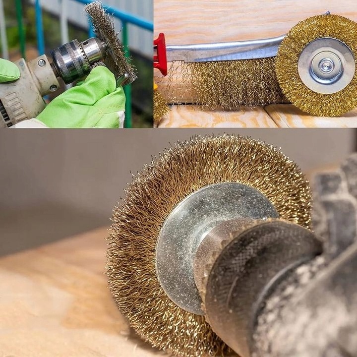 SZCZOTKI DRUCIANE NA WKRĘTARKĘ WIERTARKĘ ZESTAW SZCZOTEK DRUCIANYCH 5SZT