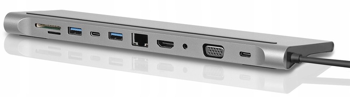 HUB USB-C 11w1 HDMI LAN VGA RJ45 SD STACJA DOKUJĄCA Macbook Pro Air M1 M2