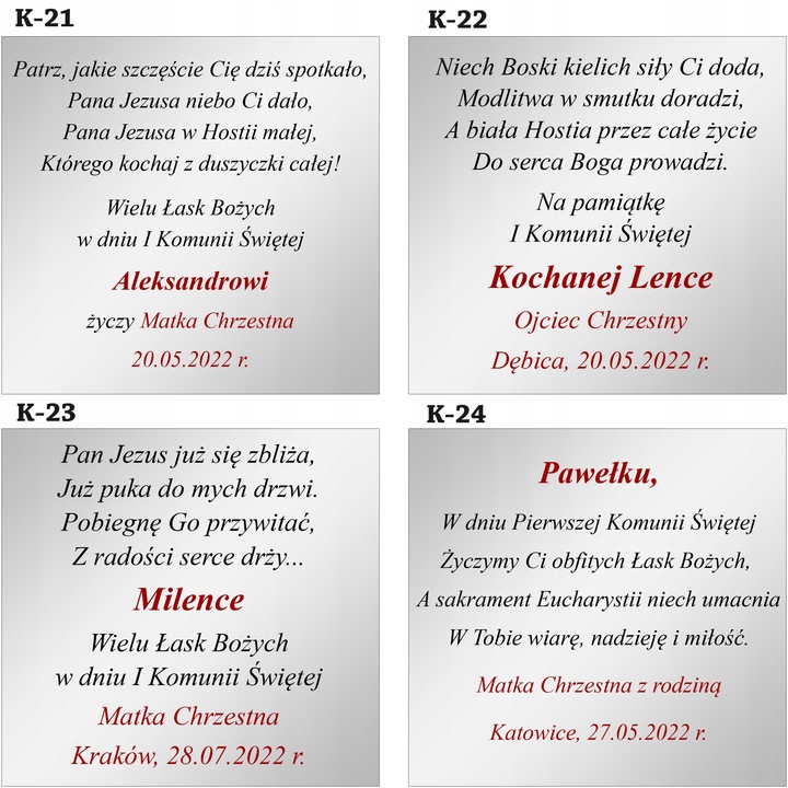 PAMIĄTKA PIERWSZEJ KOMUNII OBRAZEK SREBRNY ŚWIĘTEJ PREZENT Z GRAWEREM