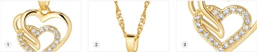 ZŁOTY NASZYJNIK DAMSKI SERCE Z CYRKONIAMI ŁAŃCUSZEK ZAWIESZKA 585