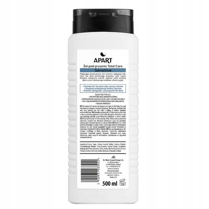 APART żel pod prysznic męski 3w1 i 4w1 Ciało, Twarz, Włosy i Broda 6x