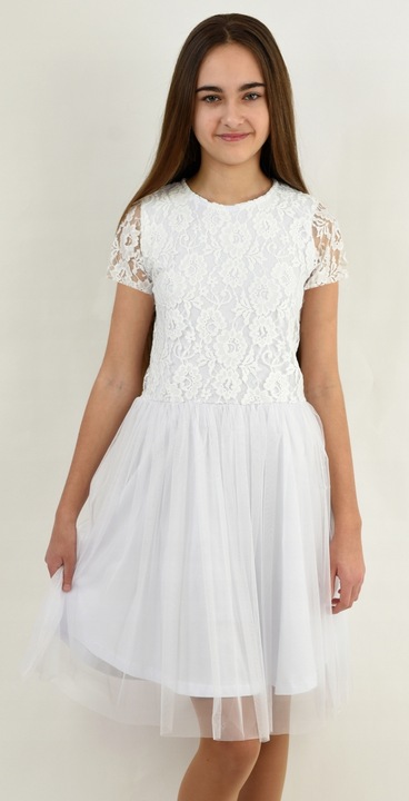 Millo SUKIENKA koronka BIAŁA komunia 146 CK72