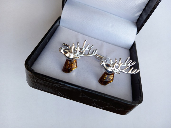 Srebrne spinki do mankietów Exciting Poroże Jeleń